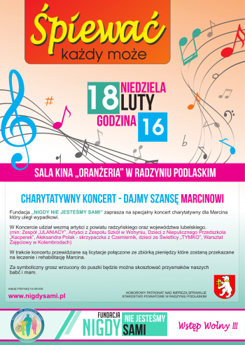 Charytatywny Koncert -Dajmy Szanse Marcinowi