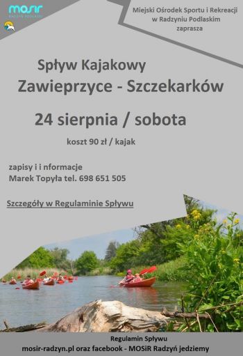 Spływ Kajakowy  Zawieprzyce -Szczekarków 2019