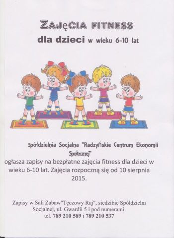 Fitness dla dzieci 6-10 lat z miasta Radzyń
